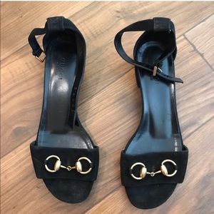 Gucci black sandals with heels